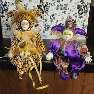 Porcelain Jester Clowns